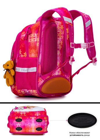 Ортопедический рюкзак в школу для девочки розовый с Котиком /SkyName 37х30х18 см для 1-4 класса (R2-184) Winner (293504188)