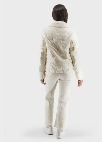 Молочная демисезонная женская осенняя куртка casual из thinsulate™, съемный мех stella polare (, ), 39800 No Brand