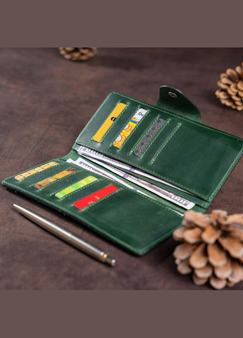 Бумажник унисекс из винтажной кожи 16168 Зеленый Shvigel (298920691)