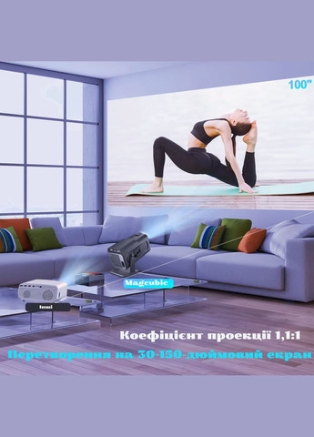 Портативний проектор HD720p LED 4K 300ANSI Android 11 модуль WiFi6 + BT5.0 Dual Wi-Fi No Brand Magcubic HY320 mini (326052025)