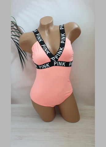 Пудровий літній стильний жіночий суцільний купальник суцільний No Brand