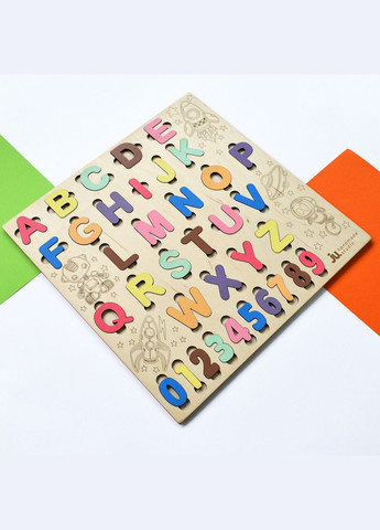 Деревянный алфавит пазл "Космос", алфавит из дерева, деревянные буквипазлы, пазл-сортер АНГЛИЙСКИЙ No Brand (301482714)