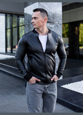 Легкий бомбер под кожу без подкладки Vakko на молнии (302300497)