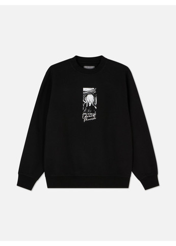 Черный свитшот флис,черный с принтом, Primark (369645068)