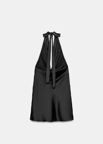 Черное платье Zara однотонное