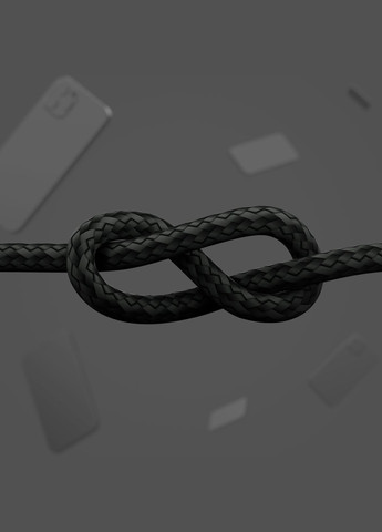 Кабель USB-A - Lightning плетений, силіконовий, з ремінцем на магніті, 1м, чорний Belkin (320827283)