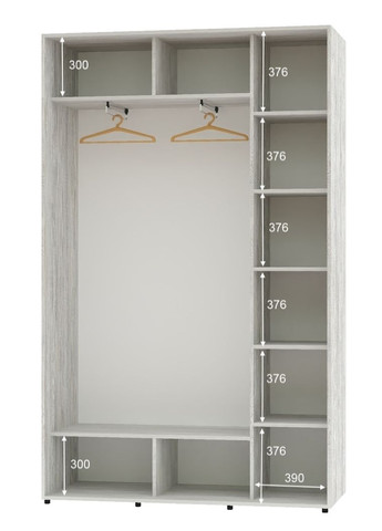 Шкаф-купе двухдверный 160*45*240 см Сосна натти 2 двери ДСП Алекса (356772367)