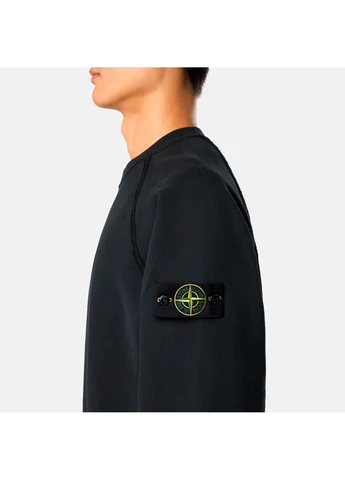 Черный свитшот brushed organic cotton fleece black k2s156100022s0a20-v0029 Stone Island (399952383)