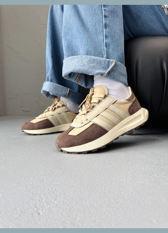 Кроссовки женские и мужские Adidas Retropy E5 Brown Beige White | Адидас Ретропи Е5 коричневые No Brand коричневые демисезоны (340916006)