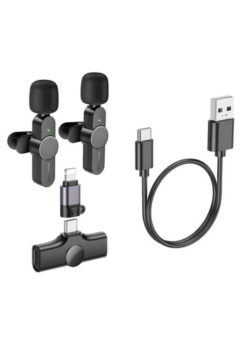 Микрофонпетличка BFK12 Trophy lavalier беспроводной цифровой микрофон(iP/Type-C) Black Borofone (316699560)