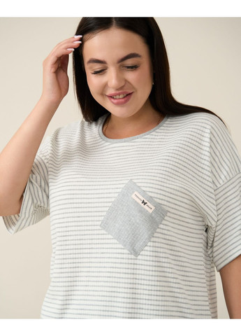 Світло-сіра комплект жіночий з капрі plus size Nicoletta