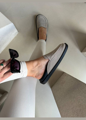 Песочные стильные женские клоги No Brand на платформе