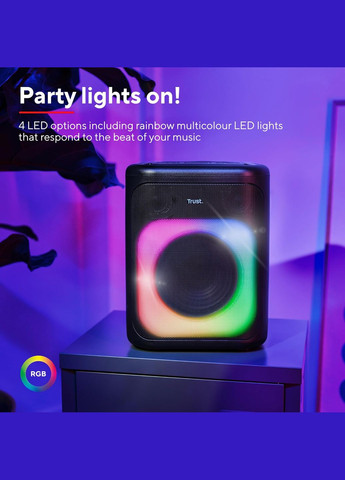 Портативна акустична система Azura 50Вт, 1.0, ВТ 5.2, TWS, MP3, IPX4, RGB, Trust (333824374)