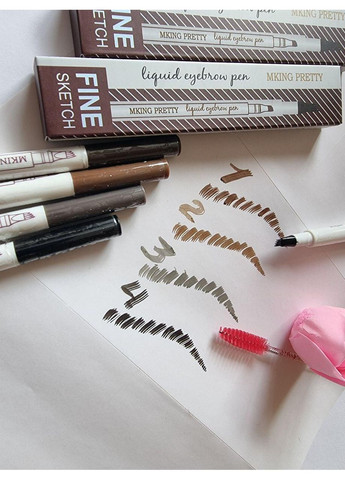 Маркер Тінт для брів Каштановий експрес мікроблейдинг водостійкий лайнер ефект тату Чорний Magnetic Lashes (366668425)