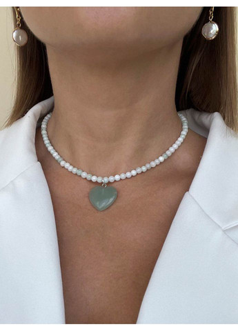 Чокер из нефрита с подвеской каменное сердце 5210 LeBijou (368559325)