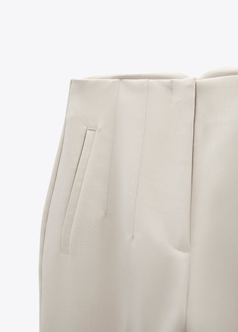 Молочные классические демисезонные брюки Zara