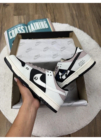 Чорні кросівки чоловічі nike sb dunk low x stussy 40th black grey beige найк сб данк чорні демісезон No Brand