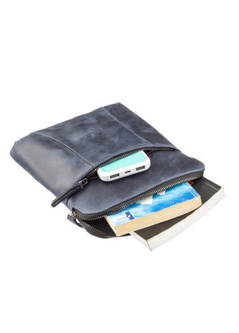 Сумка (11179) Shvigel З вінтажної шкіри Синя (364660092)