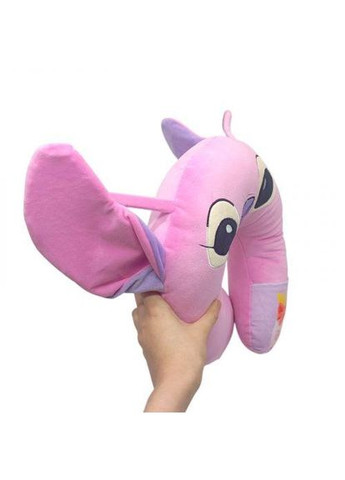 Мягкая подушка-подголовник Розовая Стич, Ангел Стич, (Лило и Стич), 36 см No Brand (369965885)