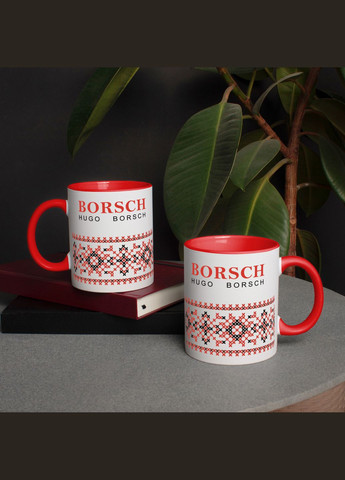 Чашка "Hugo borsch", Красный, английский, 330 мл BeriDari (294604913)