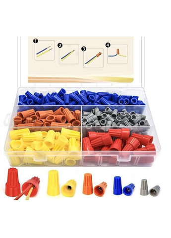 Набір ковпачків для з'єднання монтажних кабелів Різнокольоровий 180 шт (H051155) No Brand (360768333)