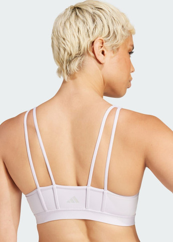 Фиолетовый спортивный бра all me essentials medium-support adidas интерлок