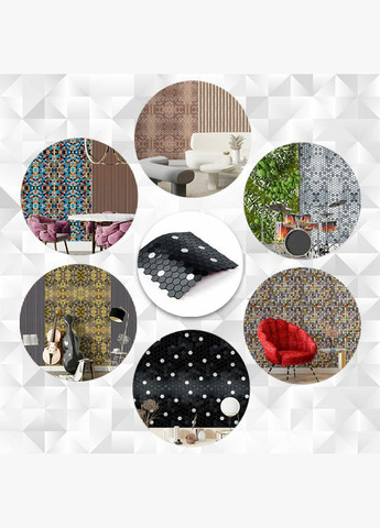 Самоклеящаяся алюминиевая плитка черная мозаика 300х300х3мм SW-00001929 No Brand (316051018)