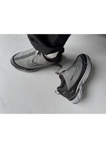 Темно-сірі Осінні кросівки чоловічі nike zoom pulse cordura grey black winter fur | найк зум пульс кордура темно-сірі No Brand