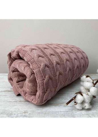 Вязаный плед Глория косы Пепел розы ТМ Прованс (367726855)