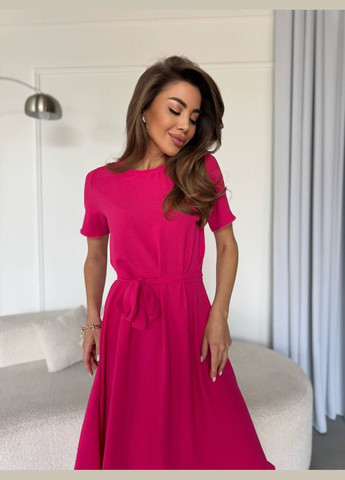 Малиновое кэжуал платье No Brand однотонное