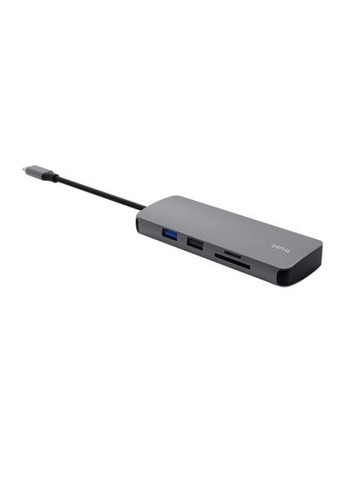 Адаптер Dalyx 8in1 USB-C > 1xUSB-A 3.2/USB-A 2.0/2xUSB-C/HDMI/Ehernet/SD/microSD, Алюминий, 0.15м, Серый Trust (360400630)
