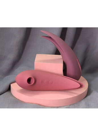 Двухсторонний вакуумный стимулятор для клитора с вибрацией Sweet Em, розовый No Brand (303885341)