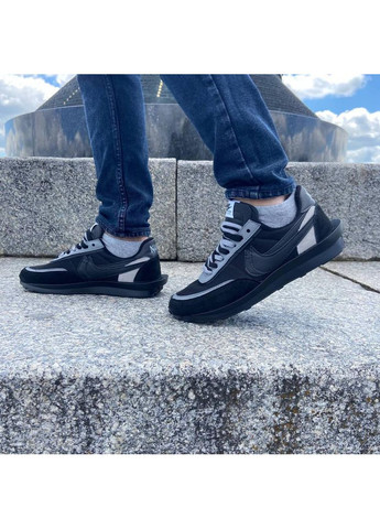 КРОССОВКИ ЖЕНСКИЕ NIKE LD WAFFLE SACAI BLACK НАЙК No Brand чёрные демисезоны (368888034)