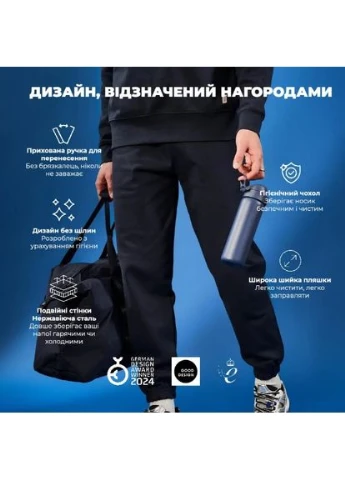 Пляшка для води металева вакуумна 500 мл Vacuum Insulated Navy () ION8 I8TS500NAVY (380878890)