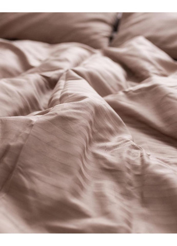 Постельное белье Беж страйп сатин PREMIUM Евро размер, наволочки 50/70 No Brand (363191803)