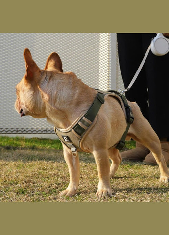 Шлея для собак Hiking, регулируемая нейлоновая шлея, Хаки M (46-63см) Duomm (299915279)