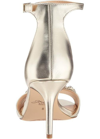 Золотые jewel miguela вечерние босоножки Badgley Mischka с камнями