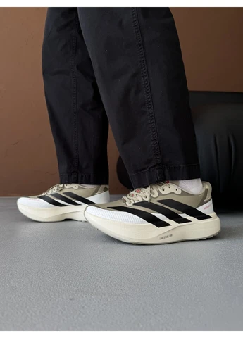 Білі літні кросівки adidas adizero evo sl white/military green адідас адізеро No Brand