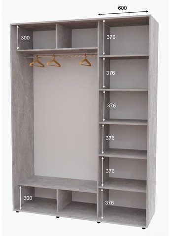 Шкаф-купе двухдверный 170*60*250 Индастриал Зеркало/Зеркало с пескоструйным рисунком Алекса (360478666)