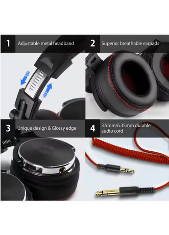 Навушники дротові Studio Pro 50 з мікрофоном Black Oneodio (365752629)