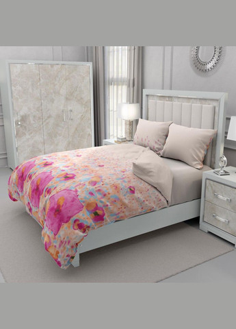 Микрофибровое постельное белье принт цветы Полуторный 150x210 см (МP-0137) No Brand (306633972)