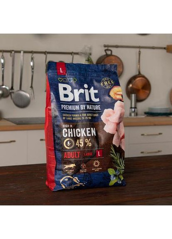 Сухий корм Dog Adult L для дорослих собак великих порід, з куркою, 3 кг Brit Premium (349823784)