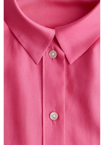 Розовая рубашка однотонная H&M