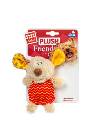 Игрушка для собак Собачка с пищалкой GiGwi Plush Friendz, текстиль, пластик, 13 см WAUDOG (371652098)