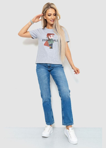 Сіра демісезон футболка жіноча з принтом, колір бежевий, Ager