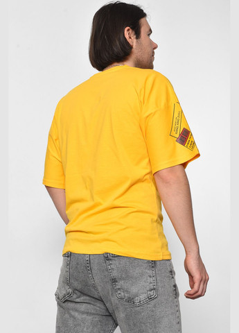 Жовта футболка чоловіча напівбатальна жовтого кольору Let's Shop