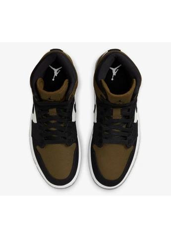 Кросівки 1 Mid Toe Olive/Black DV0427-301 Air Jordan комбіновані демісезони (399416388)