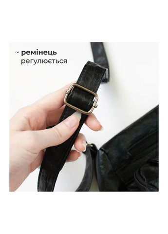 Сумка кросс-боди с металлическими сердечками кожаная ретро гранж черный много карманов большой мессенджер на молнии casual y2k No Brand (366669514)