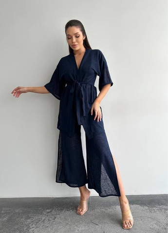 Костюм-тройка: брюки на запах, топ, кофта-кимоно Україна (328214410)