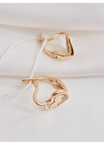 Дитячі золоті сережки «Сердечко» з фіанітами 2104908101-1с SOVA jewelry house (392960724)